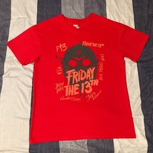 Friday The Thirteenth Mens T Shirt Sz L Horror Jason Red